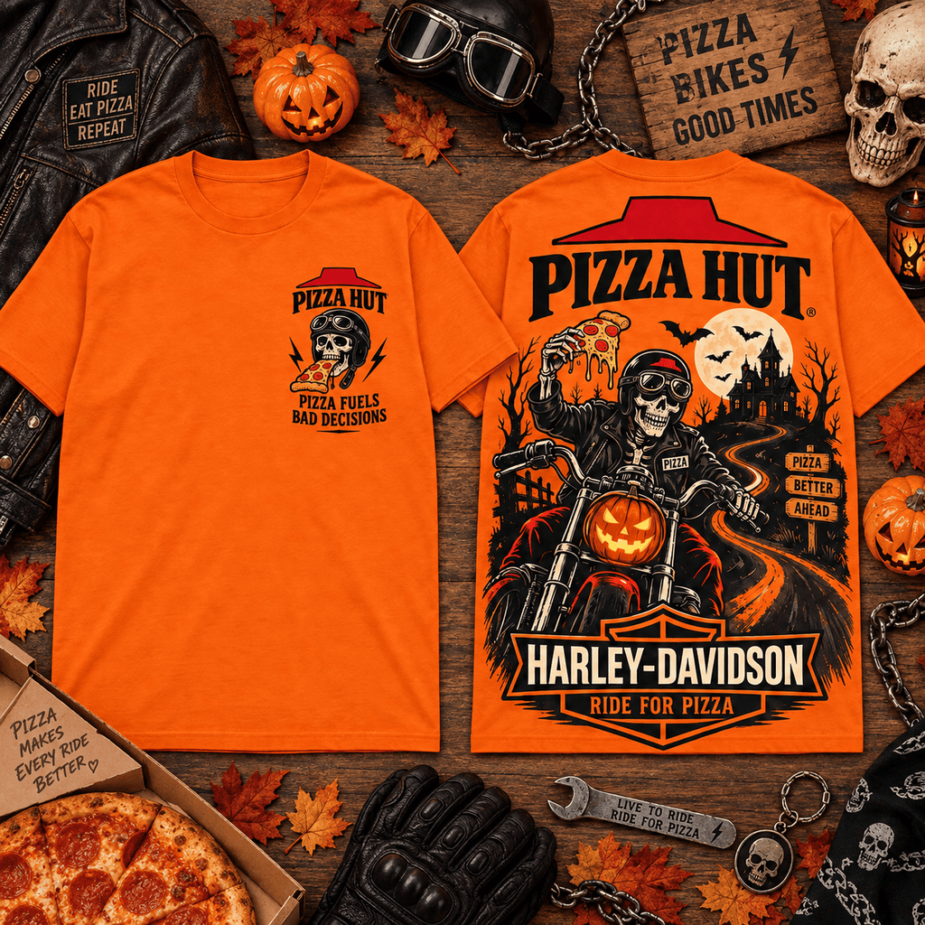 Pizza Hut x Harley-Davidson Halloween Orange T-Shirt