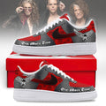 Aerosmith One More Time Tour Custom Air Force 1 Shoes, Red & Black Winged Skull Sneakers, Music Air Force 1 Shoes