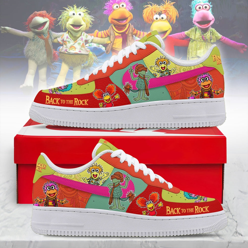 Fraggle Rock Back To The Rock Custom Air Force 1 Shoes, Colorful Cartoon Graphic Low Top Sneakers, Music Air Force 1 Shoes