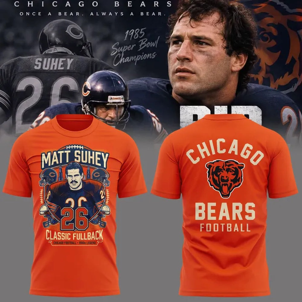 Matt Suhey Chicago Bears Always and Forever Thank You For Your Memories Orange 3D Shirt