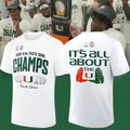 Miami Hurricanes College Football Playoff 2026 Fiesta Bowl Champions Locker Room New Design 3D Shirt
