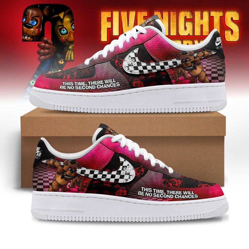 Five Nights at Freddy’s FNAF Freddy Fazbear Horror Game Graphic Air Force 1 Shoes Sneakers, Music Air Force 1 Shoes