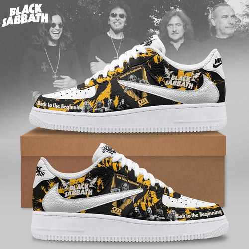 Ozzy Osbourne Black Sabbath Back To The Beginning Yellow Rock Air Force 1 Shoes Sneakers, Music Air Force 1 Shoes
