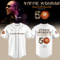 Stevie Wonder Songs in the Key of Life Performances 50th Anniversary Signed White Baseball Jersey