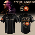 Stevie Wonder Songs in the Key of Life Performances 50th Anniversary Signed Black Baseball Jersey