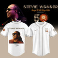 Stevie Wonder Songs in the Key of Life Performances 50th Anniversary Graphic White Baseball Jersey