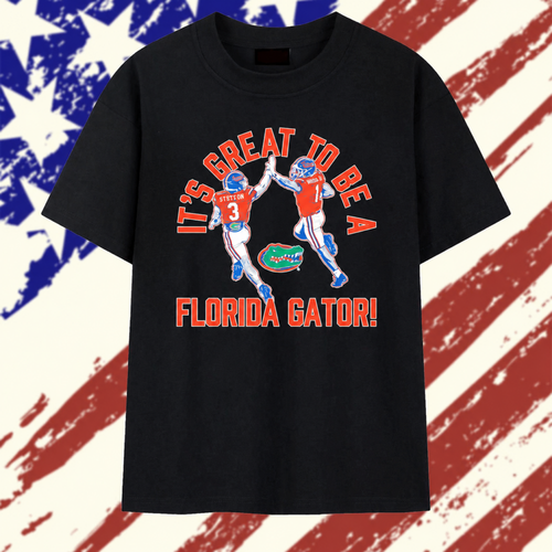 Vernell Brown III and Bailey Stockton High Five Florida Gators It’s Great to Be a FG T Shirt