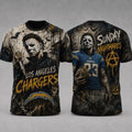 Los Angeles Chargers NFL Michael Myers Sunday Nightmares Horror Halloween 3D T Shirt, Football New Design Shirt
