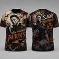 New England Patriots NFL Michael Myers Sunday Nightmares Horror Halloween 3D T Shirt, Football New Design Shirt