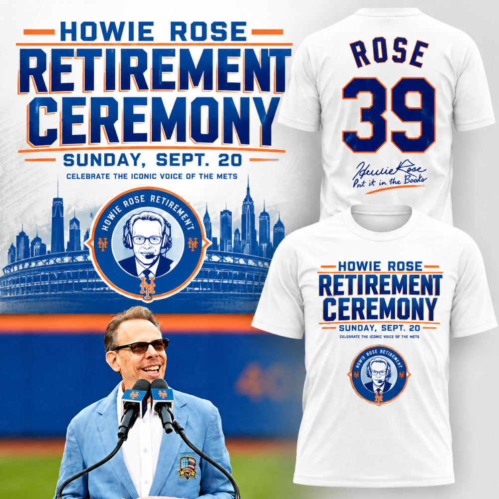 New York Mets Howie Rose 39 Years Celebrate The Iconic Voice Of The Mets White T Shirt