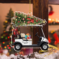 Golf Cart Christmas - Personalized Custom Shaped Acrylic Ornament - Christmas Gift For Golfers, Golf Lovers