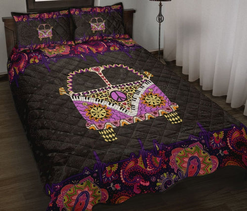 Hippie Quilt Bedding Set - Open Mind Quilted Bedspread