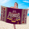 Brisbane Broncos 2025 Premiers Rectangle Beach Towel – MAITM13253