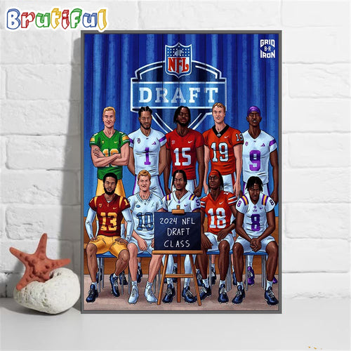 2024 NFL Draft Class Wall Art Poster Canvas