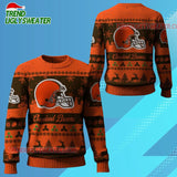 Nfl 2025 Christmas Browns Festive Reindeer Tree Ugly Sweater