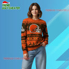 Nfl 2025 Christmas Browns Festive Reindeer Tree Ugly Sweater