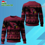 Nfl 2025 Christmas Cardinals Festive Reindeer Tree Ugly Sweater
