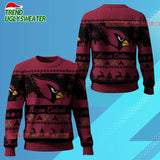 Nfl 2025 Christmas Cardinals Festive Reindeer Tree Ugly Sweater