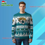 Nfl 2025 Christmas Jaguars Festive Reindeer Tree Ugly Sweater