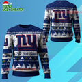 Nfl 2025 Christmas Ny Giants Festive Reindeer Tree Ugly Sweater