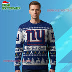 Nfl 2025 Christmas Ny Giants Festive Reindeer Tree Ugly Sweater
