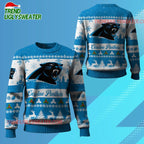 Nfl 2025 Christmas Panthers Festive Reindeer Tree Ugly Sweater