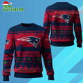 Nfl 2025 Christmas Patriots Festive Reindeer Tree Ugly Sweater