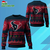Nfl 2025 Christmas Texans Festive Reindeer Tree Ugly Sweater