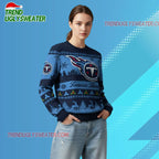 Nfl 2025 Christmas Titans Festive Reindeer Tree Ugly Sweater