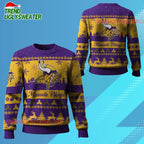 Nfl 2025 Christmas Vikings Festive Reindeer Tree Ugly Sweater