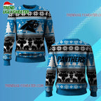 Nfl 2025 Panthers Reindeer Football Christmas Ugly Sweater