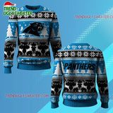 Nfl 2025 Panthers Reindeer Football Christmas Ugly Sweater