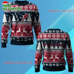 Nfl 2025 Texans Reindeer Football Christmas Ugly Sweater