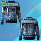 Nfl 2025 Titans Reindeer Football Christmas Ugly Sweater