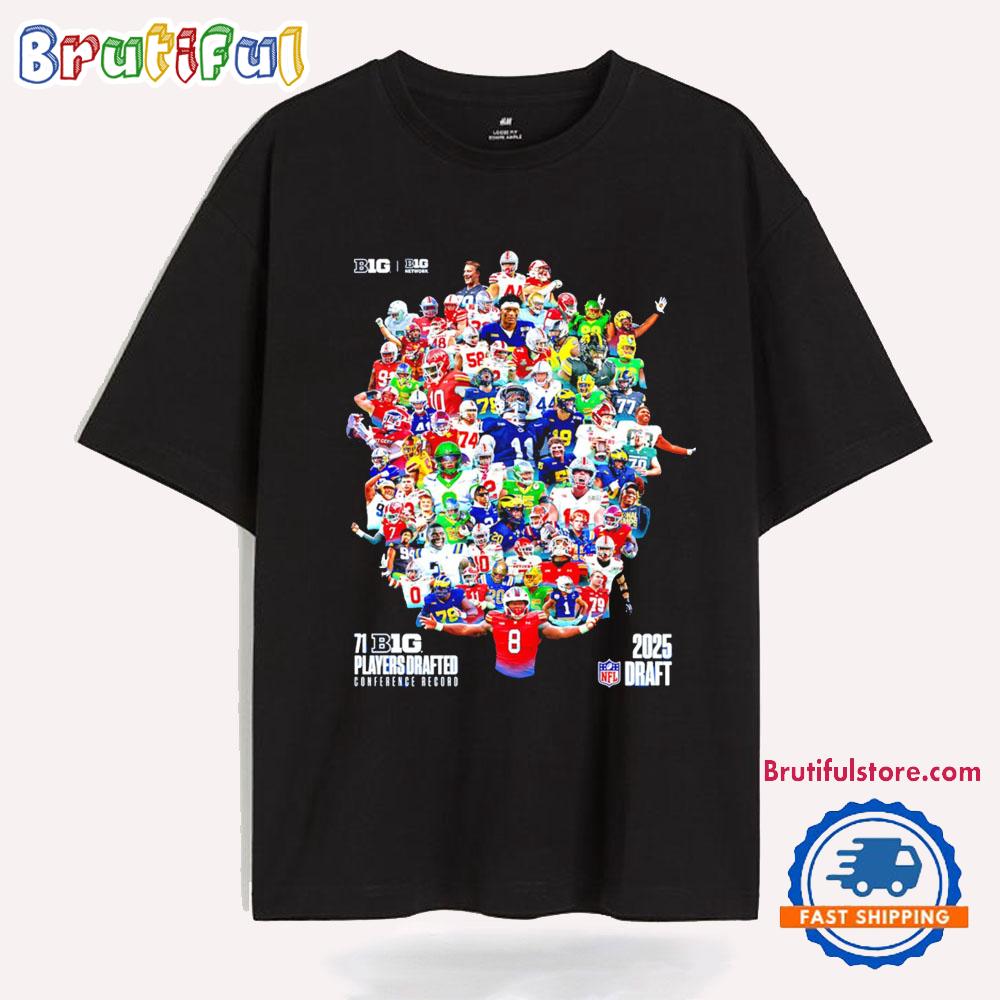 2025 Nfl Draft 71 Big Player Drafted Conference Record Poster T Shirt