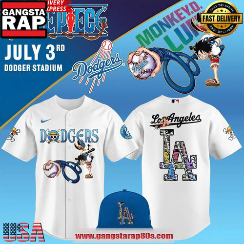 2025 One Piece Night x Los Angeles Dodgers Stadium Baseball Jersey Shirt