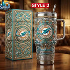 2026 Miami Dolphins 40oz Wtih Handle Yeti Tumbler