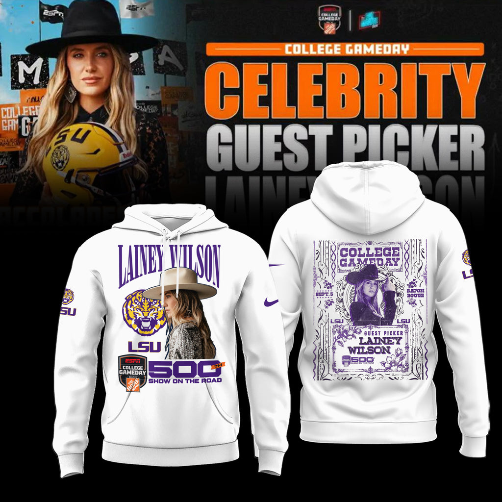 Lainey Wilson LSU Tigers College GameDay White Hoodie