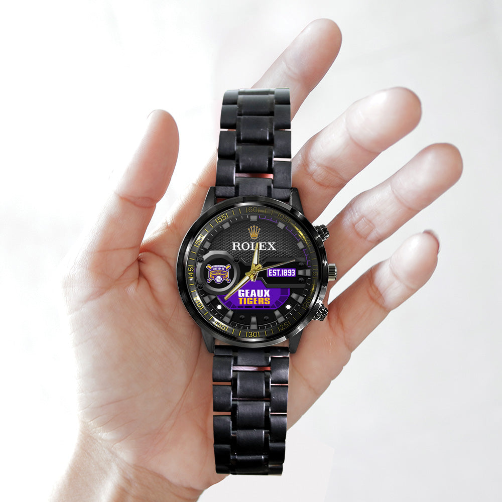 LSU Tigers Baseball 2025 National Champions x Rolex Black Stainless Steel Watch – MAITM 11899