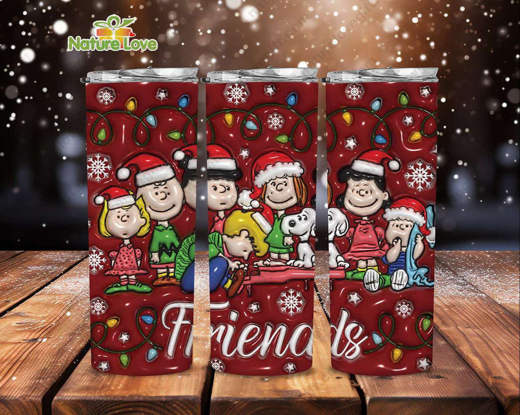 3D Peanuts Christmas Friends Tumbler Snoopy Charlie Brown Tumblers