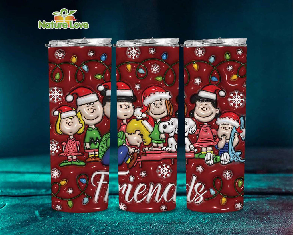 3D Peanuts Christmas Friends Tumbler Snoopy Charlie Brown Tumblers