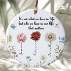 Sisters Are Different Flowers From The Same Garden - Personalized Circle Ceramic Ornament - Christmas Gift For Sisters, Besties, Friends