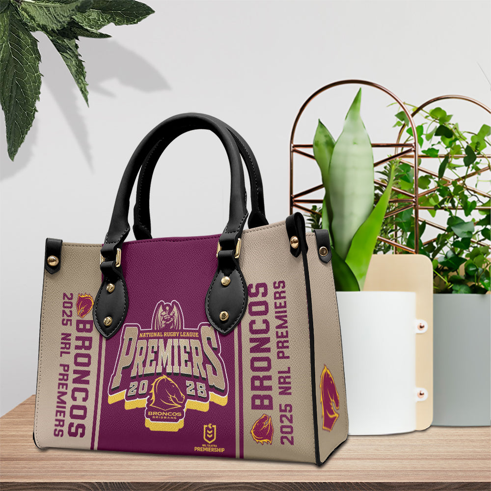 Brisbane Broncos 2025 Premiers Leather HandBag – MAITM13337