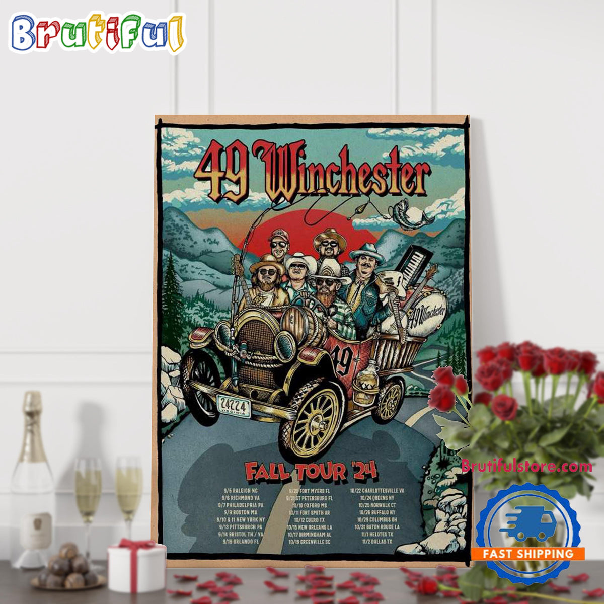 49 Winchester Fall Tour 2024 Wall Art Poster Canvas