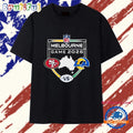49ers vs Rams NFL 26 Melbourne Game Shield Matchup T Shirt