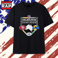 49ers vs Rams NFL 26 Melbourne Game Shield Matchup T Shirt