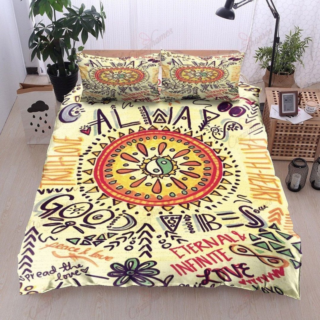 Hippie 4PCS Bedding Set - Open Mind Color Bedroom Set