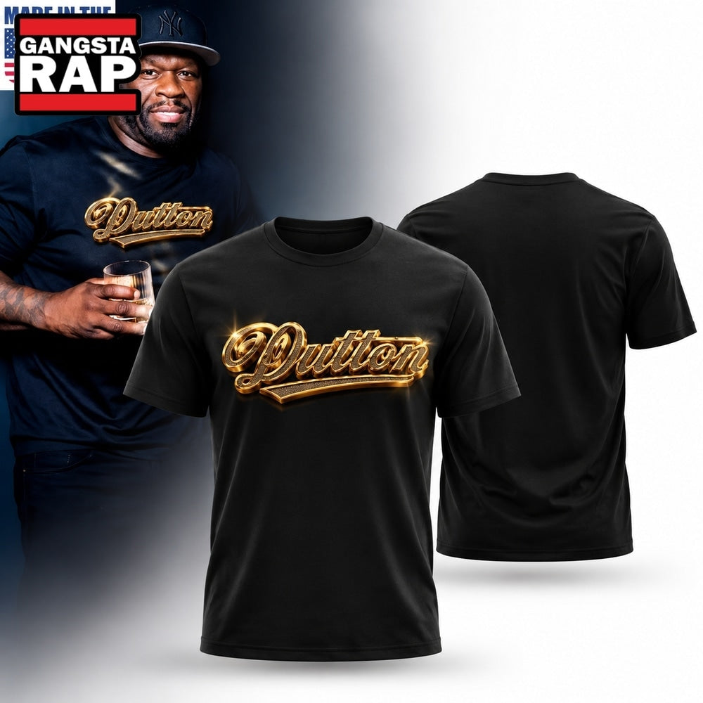 50 Cent Vuitton 3D Gold Graphic T Shirt