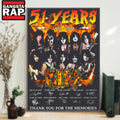 51 Years 1973-2024 Kiss Band Thank You For The Memories Signature Poster Canvas Art