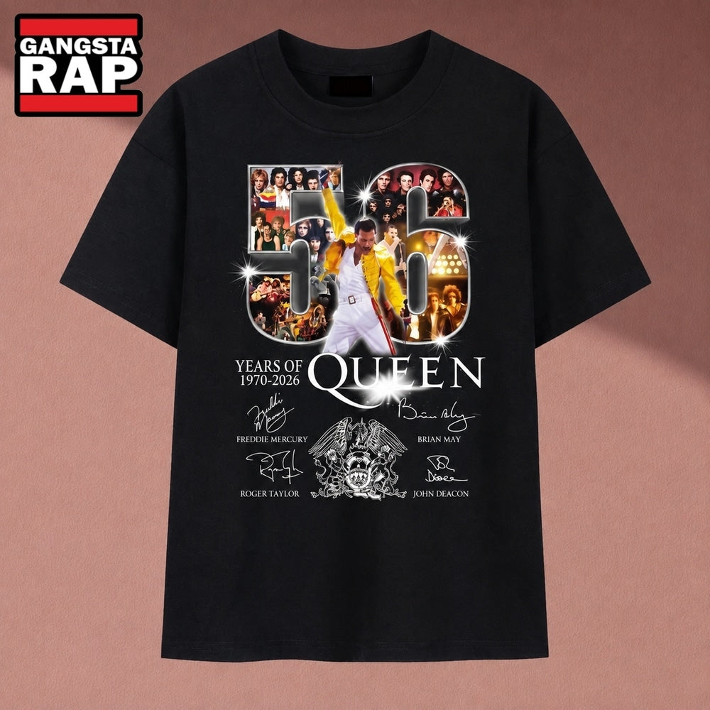 56 Years Of Queen 1970 2026 Signatures Rock Band T Shirt, Music 2D Shirt